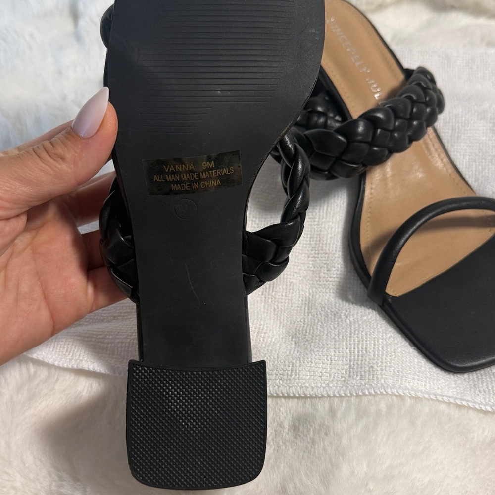 Sincerely Jules Black Braided Heels - Picture 3 of 5